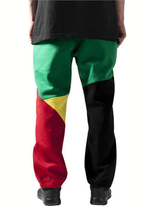 Urban Classics Zig Zag Sweatpants Black/Green/Red