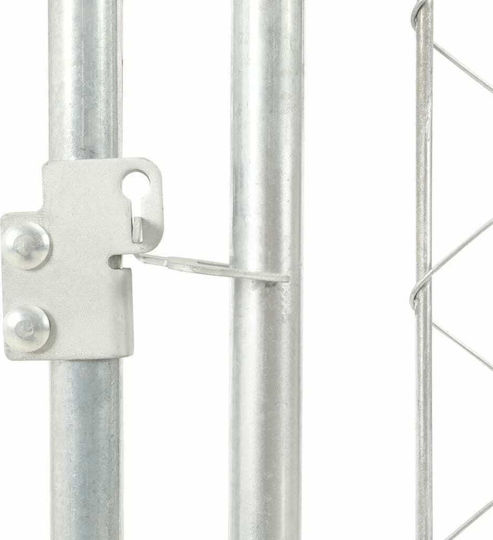 vidaXL Park Dog Outdoor Sheltered 100x100x125cm made of Metal in Silver Color 100 x 100 x 125cm