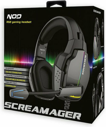NOD Screamager RGB Over Ear Gaming Headset with Connectivity 2x3.5 mm / 3.5 mm
