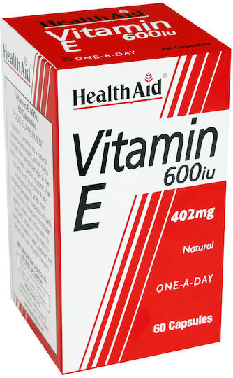 Health Aid Vitamin E Βιταμίνη για τo Δέρμα & Αντιοξειδωτική δράση 600iu 402mg 60 x 1 κάψουλες