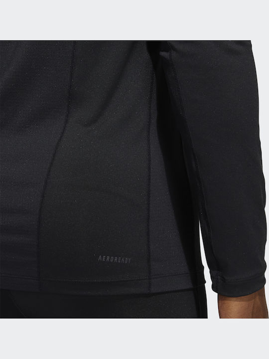 adidas Techfit Ανδρική Ισοθερμική Μακρυμάνικη Μπλούζα Compression Μαύρη