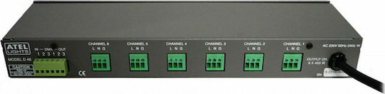 Atel Lights D46 DMX Dimmer for Lighting Console with 6 Control Channels / 1 XLR Input with Rack Rack Mount