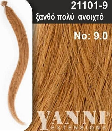 Yanni Extensions Extension Keratin with Natural Hair in Very Light Blonde Color 50cm 21101-09 20pcs
