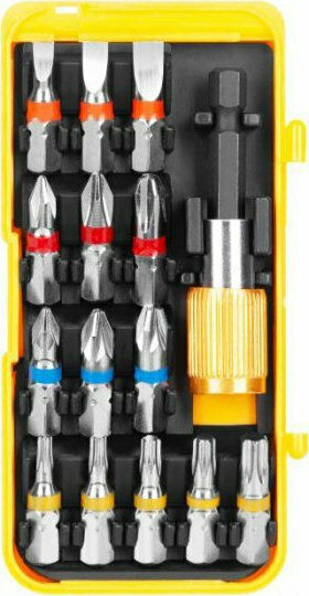 Rebel Set 15 Schraubendreher-Bits Kreuz / Torx / Stern