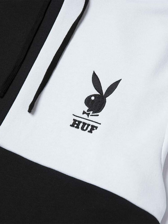 X Playboy Color Block Hanorac cu Glugă Negru