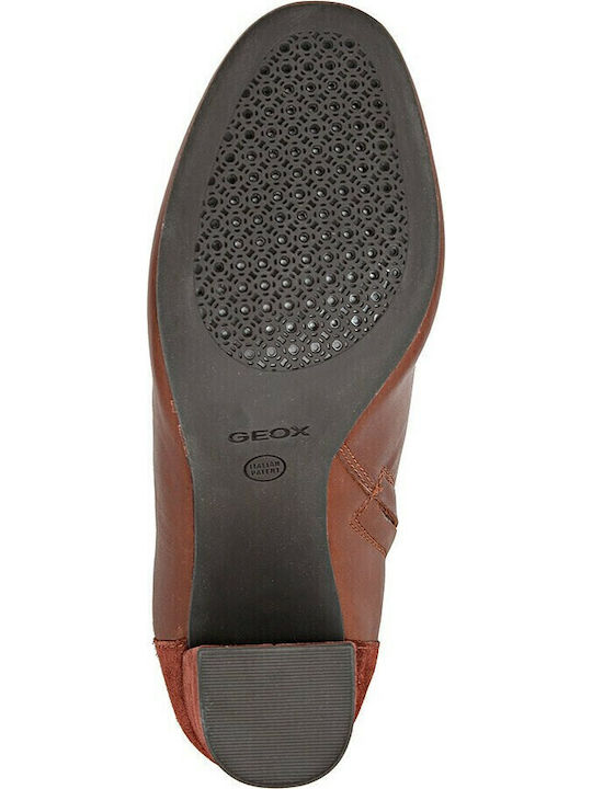 Audalies Leather Women's Ankle Boots Tabac Brown