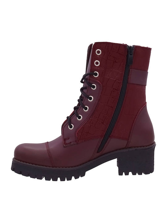 Commanchero Original Leather Women's Ankle Boots Burgundy