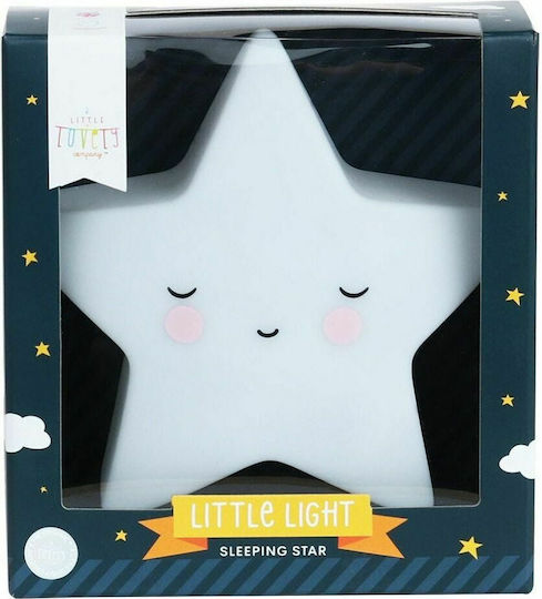 A Little Lovely Company Led Παιδικό Διακοσμητικό Φωτιστικό Sleeping Star με Εναλλαγές Χρωματισμών Λευκό