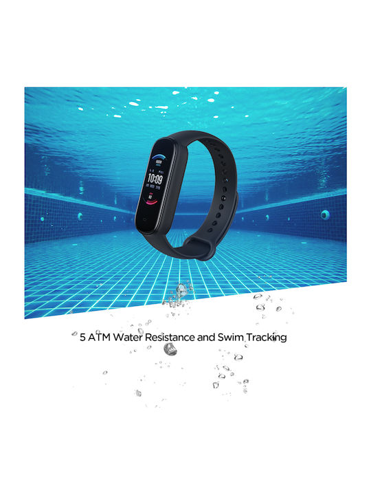 Amazfit Band 5 Wasserdicht mit Pulsmesser Midnight Black Mitternachtsschwarz