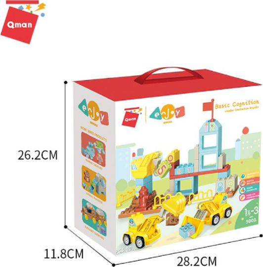 Qman Educational Building Blocks Number Building Set for 1.5+ Years 50 Pieces