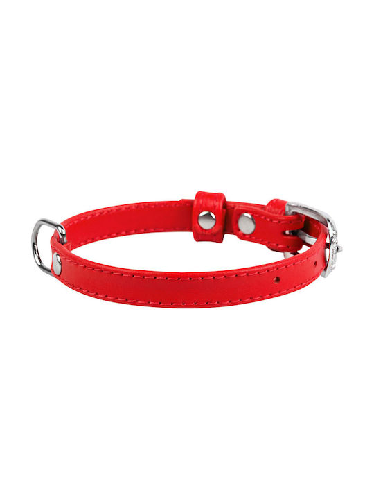 Collar Collar Leather Glamour Red 27-36 cm