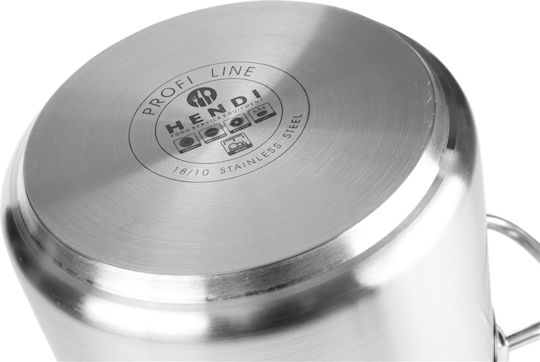 Hendi Profi Line Stainless Steel Marmite Capacity 6lt with Diameter 20cm and Height 19cm.