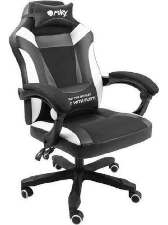 Fury Avenger M+ Καρέκλα Gaming Δερματίνης Μαύρο/Λευκό