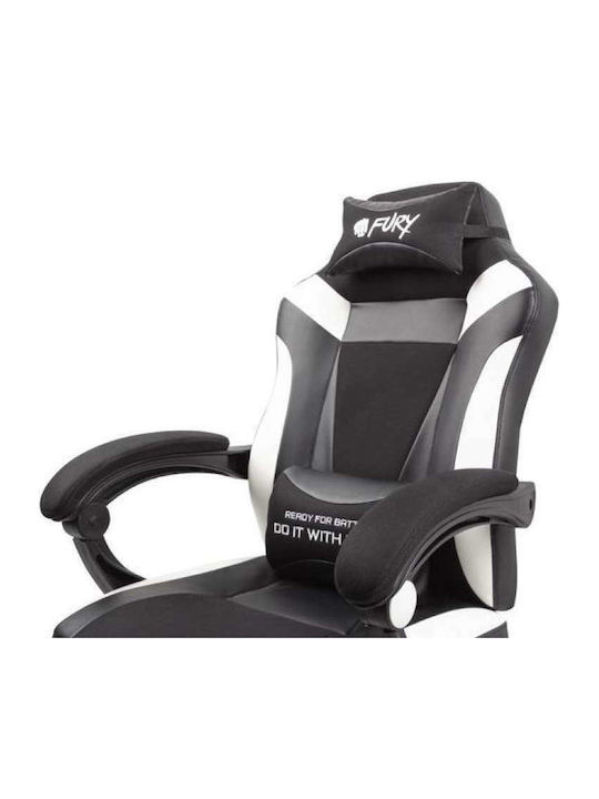 Fury Avenger M+ Καρέκλα Gaming Δερματίνης Μαύρο/Λευκό