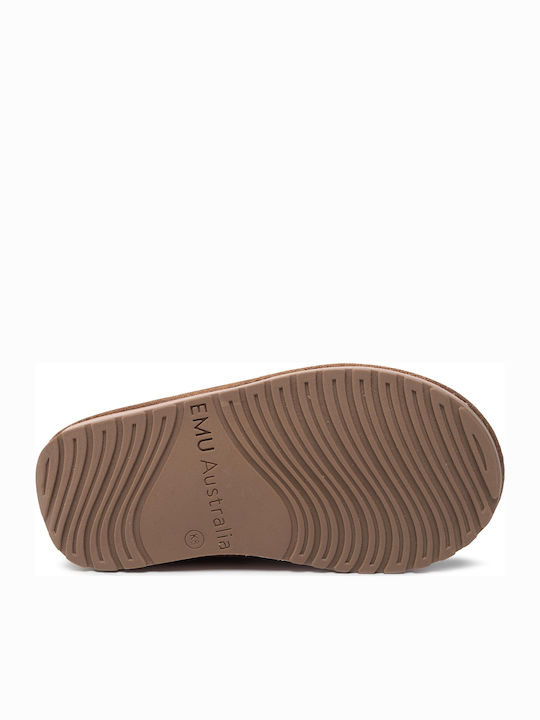Deer Chestnut Suede Kinder-Schneestiefel Braun