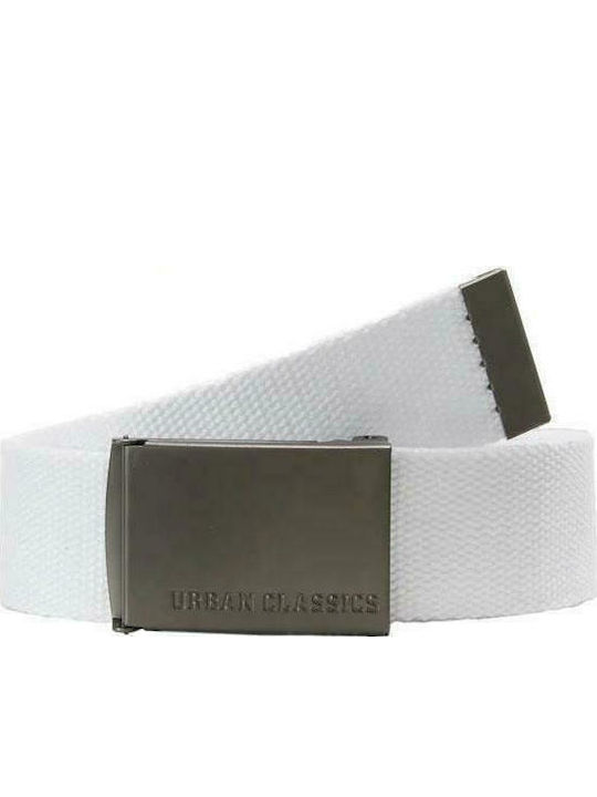 Men's Belt Fabric Webbing Belt White/Black