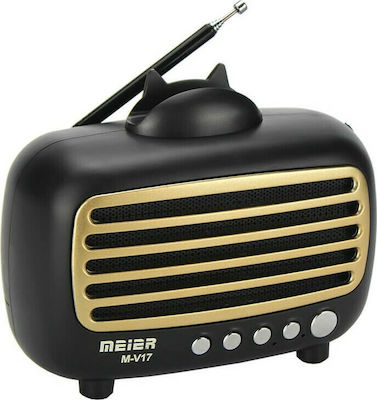 Meier M-V17BT Tabletop Radio Rechargeable with Bluetooth and USB Gold