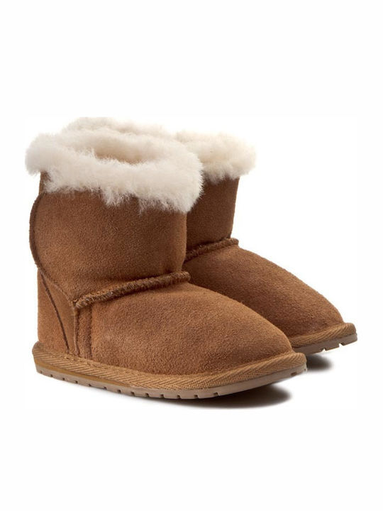 Toddle Leather Kids Snow Boots Brown