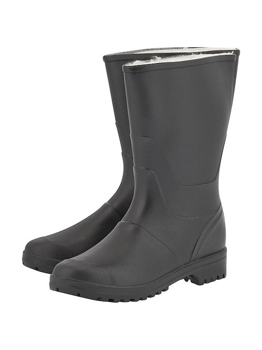 Buffalo Men's Non-Slip Safety Tibia Wellies with Fur Black 17070-4