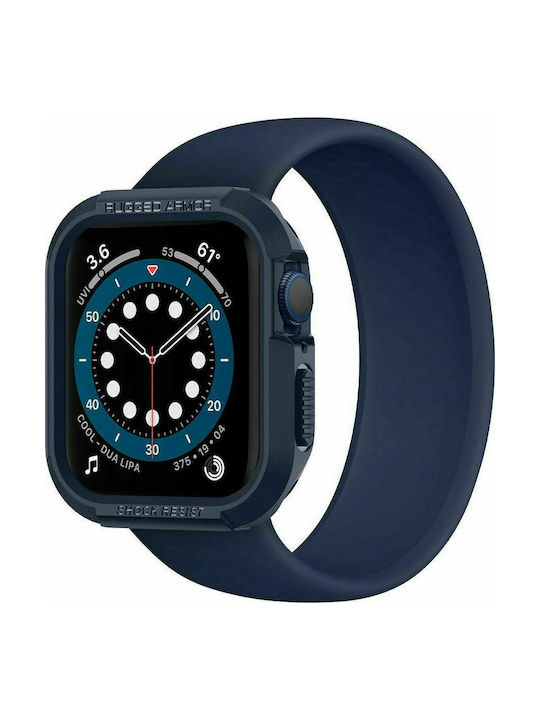 Spigen Rugged Armor Silicone Case in Blue color for Apple Watch 44mm