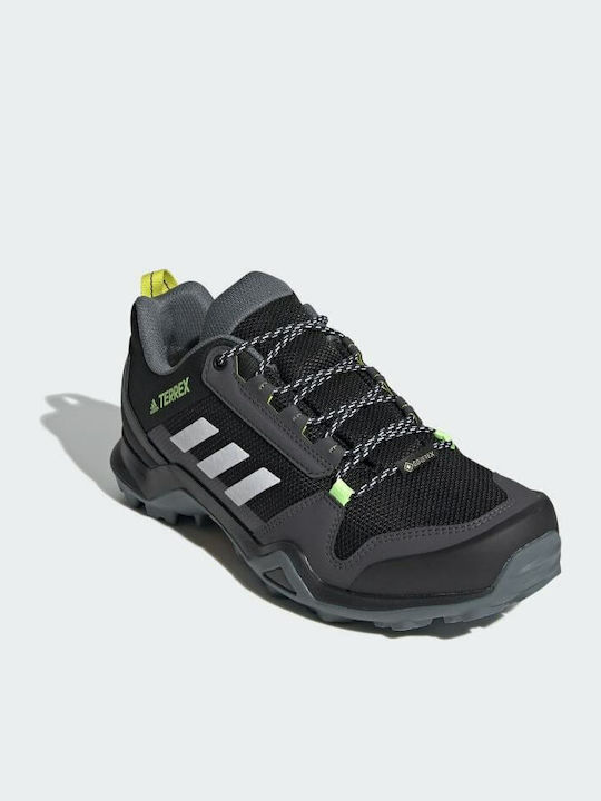 adidas Terrex AX3 GTX Men's Hiking Shoes Waterproof with Gore-Tex Membrane Core Black / Cloud White / Acid Yellow