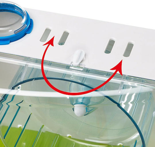 Ferplast Olimpia Rodent Cage Plastic Cage for Hamster with Tubes & Play Area 46x29.5x54cm