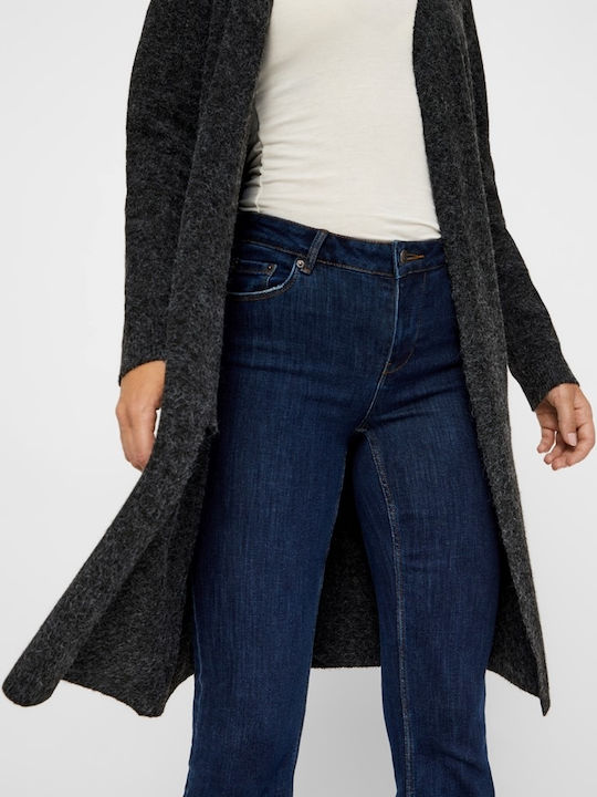 Doffy Long Women's Knitted Black Cardigan