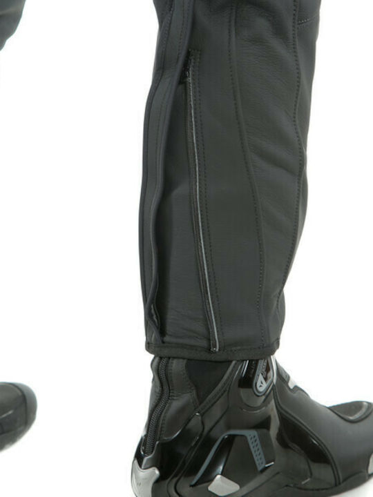Dainese Pony 3 Men's 4 Season Leather Motorcycle Pants Black