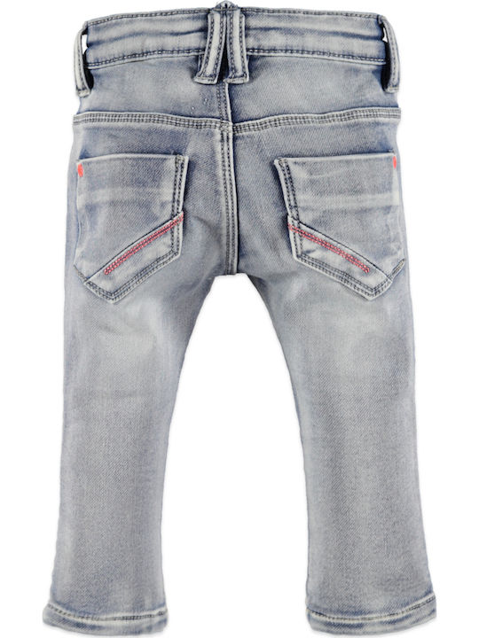 Pants jeans soft cotton light colored jeans with stripes blue silver stripes pockets zipper pockets girl Babyface