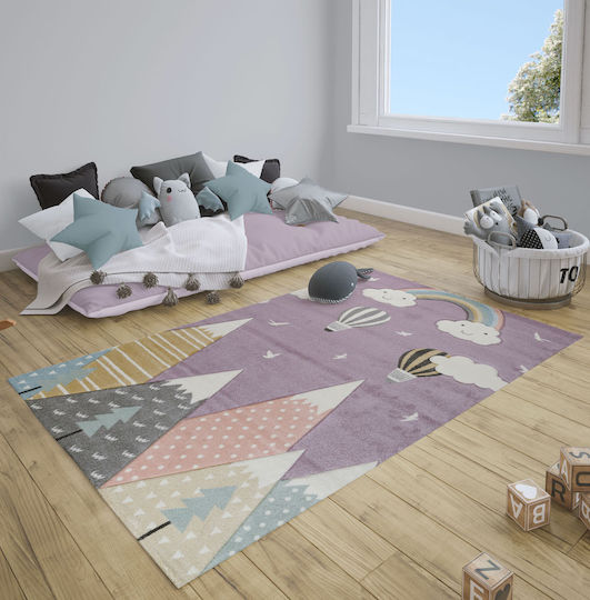 Tzikas Carpets 24192-050 Детско килимче Облаци Лилав 133x190см Дебелина 13мм