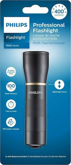 Philips Φακός LED IPX4 με Μέγιστη Φωτεινότητα 400lm 7000 Series