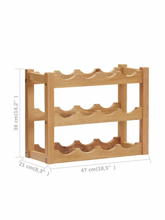 vidaXL Freistehend Weinkeller Hölzernes für 9 Flaschen Braun 47x21x36εκ.