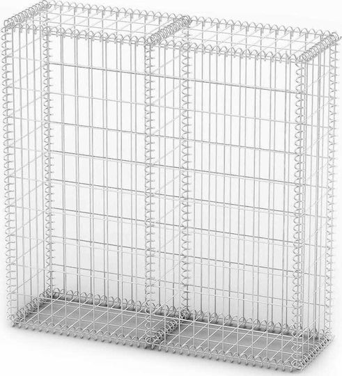 vidaXL Garden Fencing Material with Caps 1pcs Silver