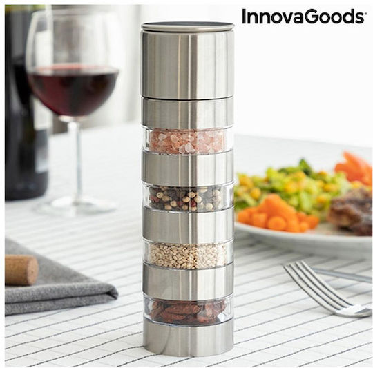 InnovaGoods Ръчен Мелници за подправки Inox в Сребрист цвят 21см 1бр