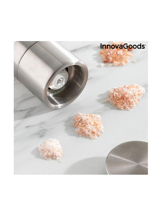InnovaGoods Χειροκίνητος Μύλος Μπαχαρικών Inox σε Ασημί Χρώμα 21cm