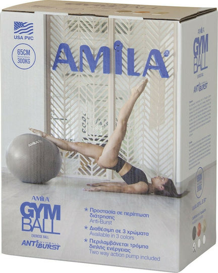 AMILA Μπάλα Pilates 65cm , 1.35kg σε Χρυσό Χρώμα