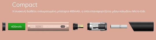 Innokin Eq Fltr Kit Pod 2ml με Ενσωματωμένη Μπαταρία 400mAh Stealth Black