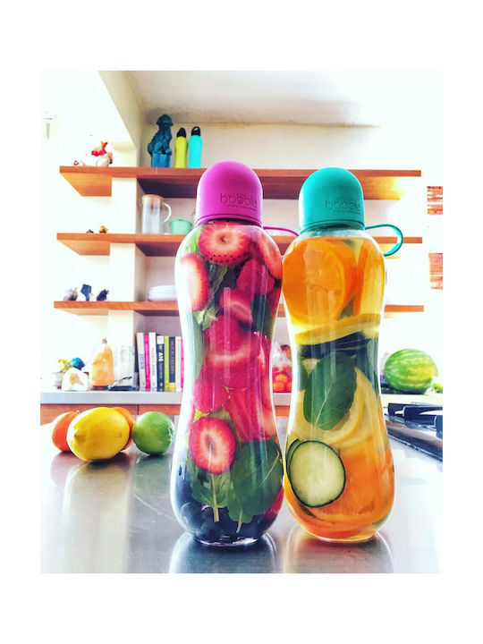 Bobble Infuse Plastic Water Bottle with Filter 590ml Transparent