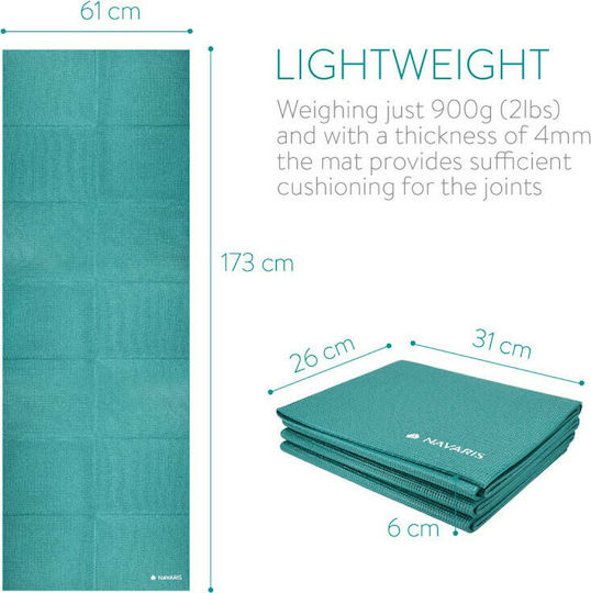 Navaris Foldable Exercise Mat Yoga Green (173x61x0.4cm)