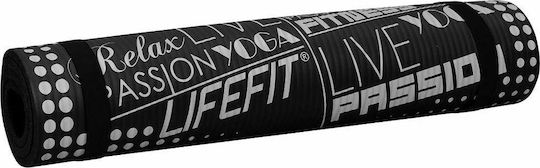 Lifefit Exclusive Στρώμα Γυμναστικής Yoga Μαύρο (100x60x1cm)