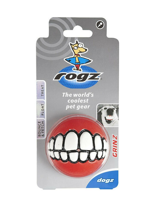 Rogz Fluffy Grinz Μπάλα Παιχνίδι Σκύλου Medium Κόκκινη
