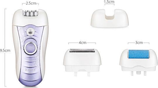 Kemei 3 in 1 Σετ Αποτρίχωσης Epilator για Σώμα & Μπικίνι KM-3012 Μωβ