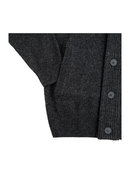 Men's Knitted Cardigan with Buttons Gray