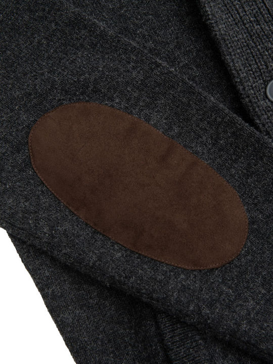 Men's Knitted Cardigan with Buttons Gray