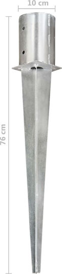 vidaXL Streikposten für Gartenzaun aus Stahl 10x10x76cm 6Stück Silver
