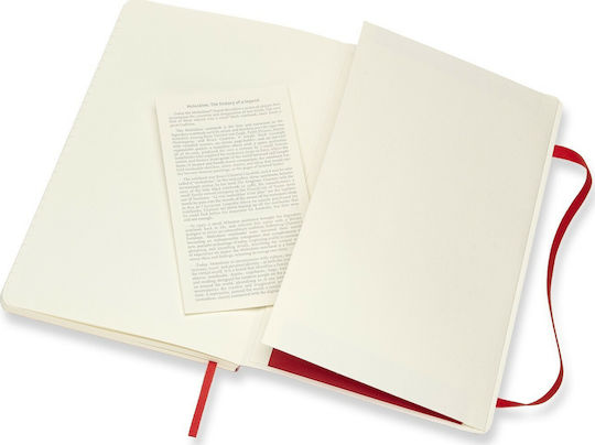 Moleskine Classic Collection Тетрадка A5 На райета с Ластик Червен