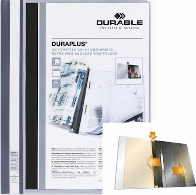 Durable Mappe mit Feder für Papier A4 Gray Duraplus 2579 1Stück