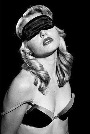 Sportsheets Black Sex & Mischief Satin Blindfold BDSM Mask in Black Color
