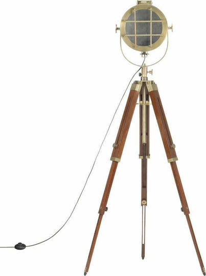 vidaXL Vintage Floor Lamp H165xW22cm. with Socket for Bulb E27 Brown