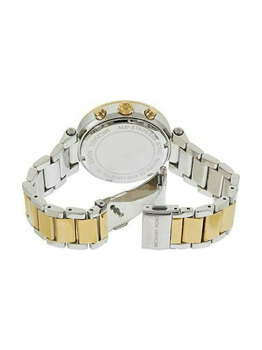 Michael Kors Parker Γυναικείο Ρολόι 38mm Χρονογράφος Μπαταρίας με Μεταλλικό Μπρασελέ